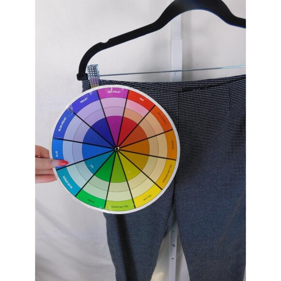 Eric Signature Dress Pants Womens 8 Black White Micro Dot Side Zip Stretch Ankle - Picture 7 of 9